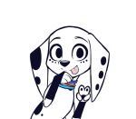  101_dalmatian_street 101_dalmatians 2019 better_version_at_source canid canine canis cute_smile dalmatian disney dolly_(101_dalmatians) domestic_dog gesture higgly_town_hero mammal solo tongue tongue_out v_sign 