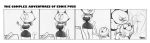  absurd_res age_difference anthro big_breasts breasts butt clothed clothing comic cub digital_media_(artwork) domestic_cat duo eddie_puss english_text felid feline felis female gift grose hi_res humor imagination male mammal mature_female monochrome mother mother_and_son mother_puss parent parody simple_background size_difference son text the_complex_adventures_of_eddie_puss thong young 