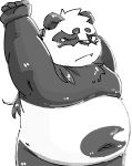  2019 alp_(tas) anthro belly bmf_6666 cute_fangs giant_panda hi_res humanoid_hands male mammal moobs navel overweight overweight_male simple_background solo tired tokyo_afterschool_summoners ursid video_games white_background 