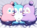  animal_genitalia anus balls bed_sheet bedding blue_eyes blue_fur butt cocotama cub female fully_sheathed fur hirake!_cocotama ki_(cocotama) lying male mi_(cocotama) multicolored_fur penis pink_eyes pink_fur presenting purple_eyes purple_fur pussy sheath tsu_(cocotama) two_tone_fur white_fur young 九尾 