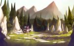  16:10 2019 ambiguous_gender day detailed_background dragon fantasy feral grass hi_res mountain outside skaydie sky solo standing tree 