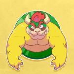  1:1 2019 absurd_res anthro blush bowser hi_res humanoid_hands kiba24 koopa male mario_bros nintendo overweight overweight_male scalie solo video_games 