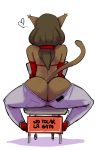  &lt;3 big_butt brown_fur butt dbaru ecaflip felid feline female fur hi_res mammal miranda_(wakfu) rear_view sitting video_games wakfu 
