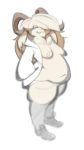  anthro bovid breasts caprine female hi_res horn mammal overweight overweight_female sheep sheepy solo wyszeniega 