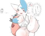  &lt;3 2019 anthro apron belly blush bodily_fluids butt clothing japanese_text male nintendo overweight overweight_male pok&eacute;mon pok&eacute;mon_(species) rokacake shiny_pok&eacute;mon solo sweat text video_games zangoose 