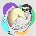  1:1 ambiguous_gender antoreakk avian bird bubo_(genus) doughnut eating food hi_res owl snowy_owl solo true_owl 