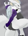  albelwolf anthro big_breasts breasts butt digimon digimon_(species) female hi_res horn looking_at_viewer nipples nude pussy renamon silvia_noxtrum smile solo thick_thighs weskers 