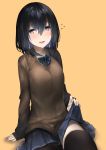  araido_kagiri seifuku skirt_lift sweater thighhighs 