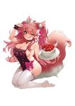  animal_ears bsue cream fate/grand_order naked_apron tail tamamo_no_mae thighhighs 