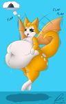  2019 3_toes belly big_belly bodily_fluids chiropteran deep_navel digital_media_(artwork) dullpoint dust:_an_elysian_tail female fidget fur hi_res mammal navel nimbat obese open_mouth overweight solo sweat text toes video_games wings 