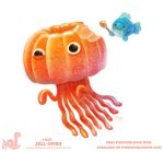  cnidarian cryptid-creations cutlery duo fish food food_creature gelatin humor jell-o jellyfish kitchen_utensils marine medusozoan pun spoon tools visual_pun 