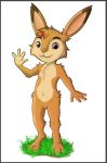  anthro brown_eyes emmy female nude pussy rabbit_school simple_background young 