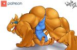  2019 absurd_res anthro balls big_penis breath_of_fire capcom claws clothing darksideofdiscovery dragon flaccid garr_(breath_of_fire) hi_res horn humanoid male muscular muscular_male nude orange_skin penis solo submissive tongue underwear video_games 
