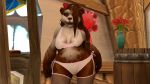  16:9 3d_(artwork) blizzard_entertainment bra brown_hair clothing digital_media_(artwork) fur_patterns green_eyes hair hetaya hi_res holidays ilikepandaren invalid_tag legwear mammal pandaren panties rose_(disambiguation) stockings underwear ursid valentine&#039;s_day video_games warcraft 