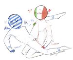  anal anal_penetration balls barefoot bodily_fluids clenched_teeth countryhumans crying erection eyes_closed greece human human_only italy love male male/male mammal not_furry nude painful_penetration penetration penis penis_size_difference sex small_penis spread_legs spreading tears teeth 