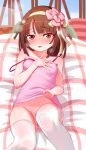  bakemonogatari bottomless lingerie note2000 pussy sengoku_nadeko shirt_lift thighhighs uncensored 