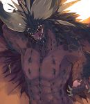  bodily_fluids capcom dragon elder_dragon hi_res horn ktgr_de male monster_hunter muscular muscular_male nergigante open_mouth scalie solo spikes tears teeth tongue tongue_out video_games yawn 
