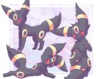  3_toes ambiguous_gender black_fur eeveelution feral fur looking_at_viewer lying nintendo pawpads plattyneko pok&eacute;mon pok&eacute;mon_(species) red_eyes simple_background solo star toes tongue tongue_out umbreon video_games 