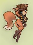  blue_eyes breasts brown_hair butt canine demoman demoman_(team_fortress_2) female fox hair mammal rule_63 solo team_fortress_2 unknown_artist 