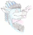  ambiguous_gender dragon duo fluffy hi_res petting rexhyuga skyfifer solo_focus tongue tongue_out traditional_media_(artwork) 