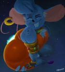  2019 anthro big_butt bracelet butt clothing dress ear_piercing ear_ring earth hi_res jewelry looking_back macro mammal mouse murid murine muscle_mouse necklace piercing ring rodent sitting solo space tight_clothing vimhomeless 