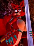  3d_(artwork) animatronic anthro big_breasts breasts butt canid canine crossgender digital_media_(artwork) female five_nights_at_freddy&#039;s fox foxy_(fnaf) fur hair looking_at_viewer machine mammal mtf_crossgender nipples nude open_mouth pole pose robot rythmit smile source_filmmaker teeth video_games 