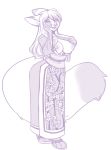  anthro blithedragon breasts canid canine cherryblossoms clothing female hair hi_res japanese_clothing kimono long_hair mammal nipples open_mouth solo standing 