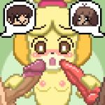  1:1 animal_crossing animal_genitalia animal_penis animated anthro anthro_on_anthro blush bodily_fluids breasts brother brother_and_sister canid canine canine_penis canis digby_(animal_crossing) domestic_dog fellatio female group group_sex human human_on_anthro incest interspecies isabelle_(animal_crossing) knot low_res male male/female mammal nintendo nipples nude oral penile penis saliva sex sibling sister small_breasts threesome uramomo video_games villager_(animal_crossing) 