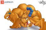  2019 absurd_res anal anal_beads anthro balls beads big_penis bodily_fluids breath_of_fire capcom claws cum darksideofdiscovery dragon garr_(breath_of_fire) genital_fluids hi_res horn humanoid male muscular muscular_male nude orange_skin patreon penis saliva sex_toy solo submissive sweat vein veiny_penis video_games 