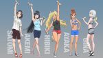  bike_shorts black_hair blonde_hair brown_hair dumbbell_nan_kilo_moteru? gina_void gray_hair kikuchi_ai long_hair photoshop sakura_hibiki shorts skintight souryuuin_akemi tachibana_satomi uehara_ayaka 