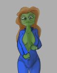  absurd_res amphibian anthro big_breasts breasts clothed clothing digital_media_(artwork) female frog hair hi_res pepe_the_frog raposa_sq 