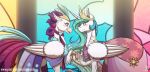  avian blush duo equid female friendship_is_magic hi_res hippogryph horn inuhoshi-to-darkpen mammal my_little_pony my_little_pony_the_movie princess_celestia_(mlp) queen_novo_(mlp) winged_unicorn wings 