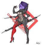  absurd_res bodysuit clothing crossover hi_res knife mehdrawings metal_gear_rising:_revengeance muffet skinsuit tight_clothing undertale video_games weapon 