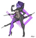  absurd_res bodysuit clothing crossover hi_res knife mehdrawings metal_gear_rising:_revengeance muffet skinsuit tight_clothing undertale video_games weapon 