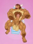  2017 anthro arm_tuft balls beard biceps big_balls bite biting_lip bovid bovine brown_fur brown_hair cattle chair chest_tuft diesel_(komatose) eyebrows eyes_closed facial_hair facial_piercing fur hair hi_res horn huge_balls huge_muscles hybrid_penis hyper hyper_balls hyper_penis kazushi lounge_chair lying male mammal masturbation medial_ring multicolored_fur multicolored_penis muscular muscular_male nipple_pinch nipples nose_piercing nose_ring on_back pecs penis piercing pinch pink_nipples pubes self_bite solo thick_eyebrows tuft two_tone_fur two_tone_penis white_horn 