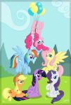  absurd_res applejack_(mlp) balloon cogbrony cutie_mark equid equine fluttershy_(mlp) friendship_is_magic group hi_res horn horse mammal my_little_pony pinkie_pie_(mlp) pterippus rainbow_dash_(mlp) rarity_(mlp) twilight_sparkle_(mlp) winged_unicorn wings 