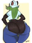  big_butt butt clothing female green_hair hair hi_res huge_butt mammal pyredaemos rodent sciurid squigga thick_thighs tree_squirrel 