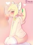  &lt;3 blush bodily_fluids clothed clothing cum cum_on_clothing cum_on_face elf erection fake_ears fan_character fellatio genital_fluids hi_res hoodie hoodie_(artist) humanoid leggings legwear max_(hoodie) oral penile penis sex sweater topwear 