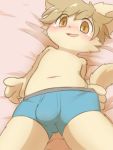  2019 3:4 4_fingers anthro blush bulge clothing cub digital_media_(artwork) felid feline fingers hair looking_at_viewer male mammal open_mouth smile solo takehkun underwear young 