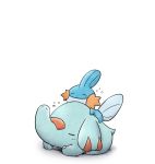  blush closed_eyes closed_mouth full_body gen_2_pokemon gen_3_pokemon happy kashiwa_(3920kashiwa) light_blush lying mudkip no_humans on_stomach phanpy pokemon pokemon_(creature) simple_background sleeping smile white_background 