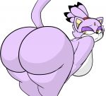  accessory anthro bent_over big_breasts big_butt black_nose blaze_the_cat breasts butt domestic_cat eyebrows felid feline felis female fur hair hair_accessory hairband huge_butt looking_back makeup mammal mascara masterj291 nude overweight overweight_female purple_fur raised_tail sega short_hair side_boob simple_background solo sonic_(series) thick_thighs video_games white_background white_fur wide_hips yellow_eyes 