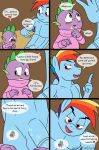  animal_genitalia animal_penis anthro blush caluriri comic crossgender equid equine equine_penis friendship_is_magic hi_res horse mammal my_little_pony nude oil penis pony rainbow_dash_(mlp) spike_(mlp) 