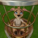  1:1 3d_(artwork) anthro bottomless cage caged clothed clothing digital_media_(artwork) doublestuffed eyelashes female hi_res kangaroo looking_at_viewer macropod mammal marsupial prison sheila_(spyro) simple_background solo spyro_the_dragon video_games 