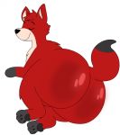  2018 big_butt butt canid canine compression_artifacts fox fur hi_res huge_butt invalid_background invalid_tag male mammal megacoolbear_(artist) smile 
