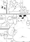  2019 anthro ashigara belly blush clothed clothing comic english_text gouryou hard_translated hi_res male mammal mohawk_(hairstyle) monochrome moobs moritaka overweight overweight_male quanjiang suid suina sus_(pig) text tokyo_afterschool_summoners ursid video_games wild_boar 