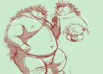  2019 anthro balls belly eulipotyphlan hedgehog male mammal moobs nipples overweight overweight_male penis simple_background solo totemoii_029 