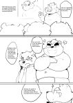  2019 angry anthro ashigara belly blush canid canine canis clothed clothing comic domestic_dog english_text gouryou happy hard_translated hi_res male mammal mohawk_(hairstyle) monochrome moobs moritaka overweight overweight_male quanjiang smile suid suina sus_(pig) text tokyo_afterschool_summoners ursid video_games wild_boar 