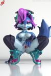  2019 3d_(artwork) anthro anus breasts canid canine clothing digital_media_(artwork) english_text female footwear fox legwear mammal paladins pepper_(paladins) plantigrade presenting pussy shoes signature simple_background socks solo spreading ssurface3d text tiptoes tongue 