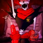  1:1 alternate_universe animated_skeleton bone humanoid humanoid_penis lizheru male not_furry papyrus_(undertale) penis red_penis skeleton solo undead undertale video_games 