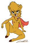  absurd_res cape clothing cub disney female fur hi_res mammal molly_(disambiguation) molly_cunningham nipples nude pussy talespin teenager ursid yellow_fur young zooshi 